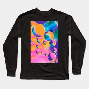 Colorful close up of oil drops in water Long Sleeve T-Shirt